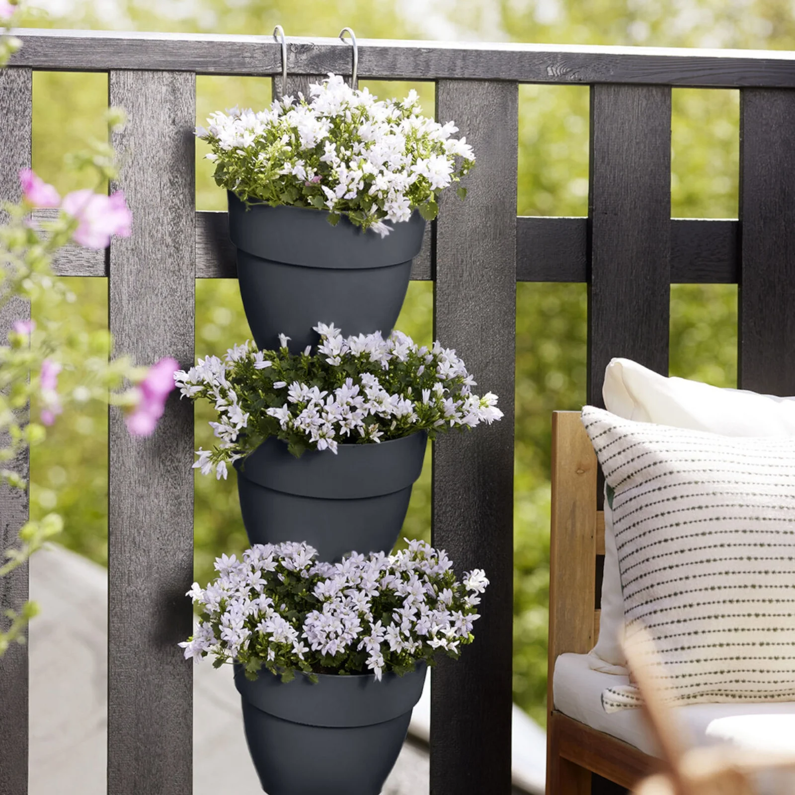3 Pots de fleurs Vibia campana forêt Anthracite ELHO - Image 6